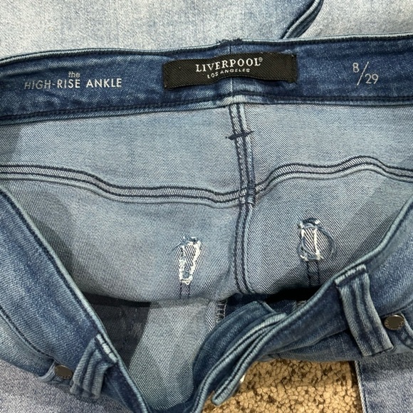 👠👖 LIVERPOOL Abby High-Rise Ankle‎ Skinny Jeans | Blue Stretch Denim Sz 8 - Picture 4 of 5